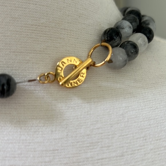 Janna Connor black Quartz and Agate choker collar necklace - Picture 4 of 4